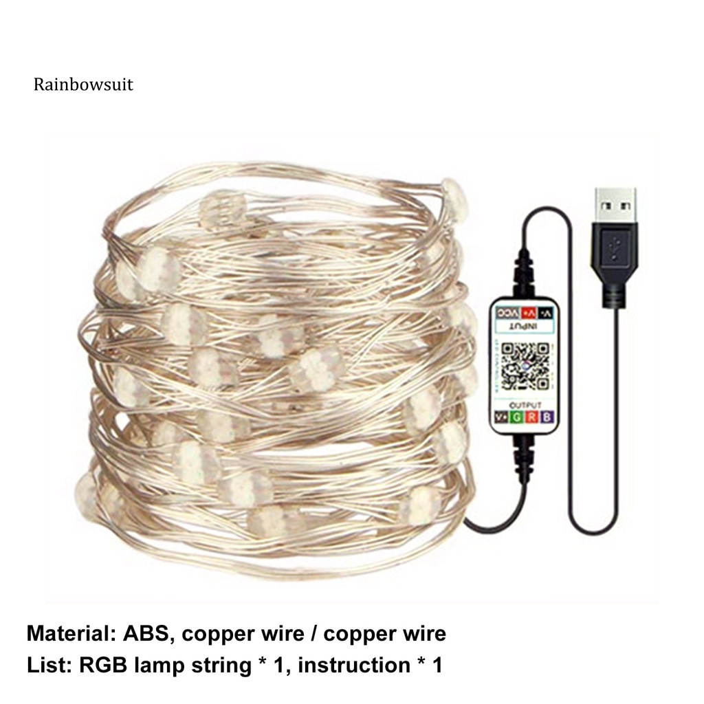 [RB] Dây Đèn LED RGB ABS Bluetooth Độ Sáng Cao Cho Giáng Sinh