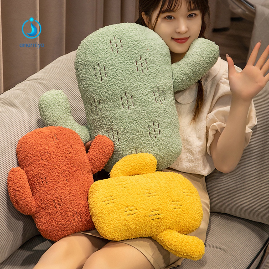 (Shop Amart) Gối Nhồi Bông Hình Cây Xương Rồng Nhiều Màu Dễ Thương