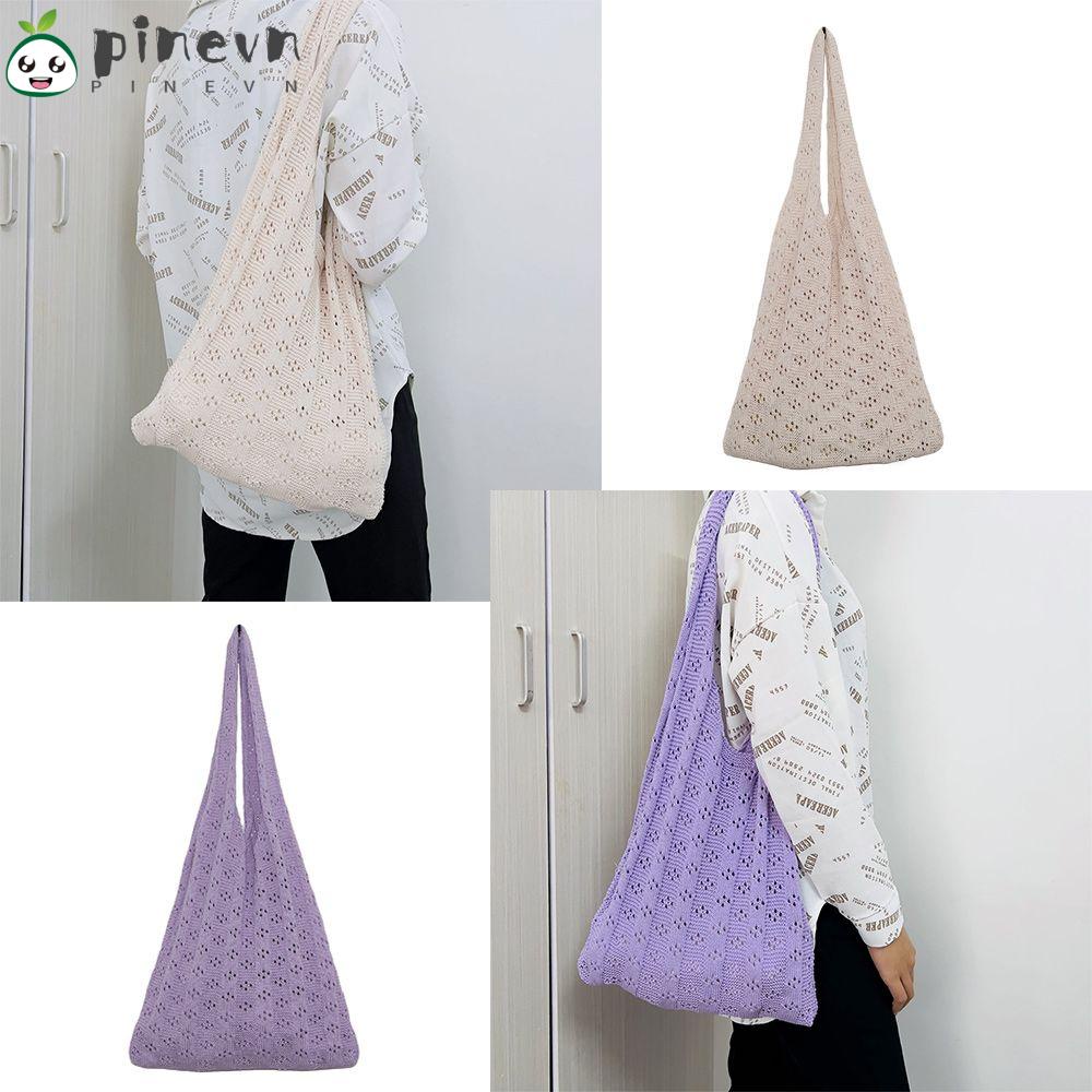 PINEVN Túi Xách Đan Len Cỡ Lớn Thời Trang Cho Nữ
