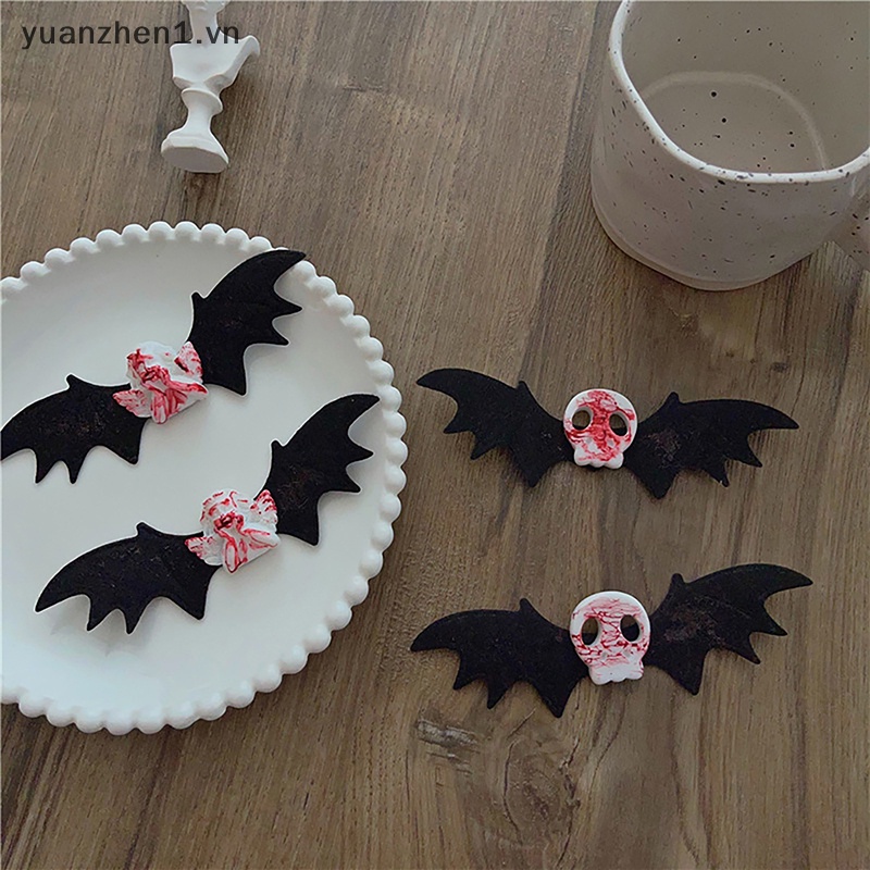 Kẹp Tóc Hình Đầu Lâu / Dơi / Thiên Thần Phong Cách Gothic Sáng Tạo Cho Dịp Halloween
