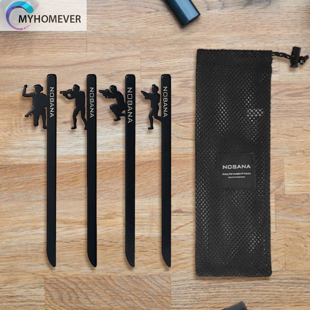 Set 4 Cọc Giăng Lều Trại Bằng Thép Không Gỉ