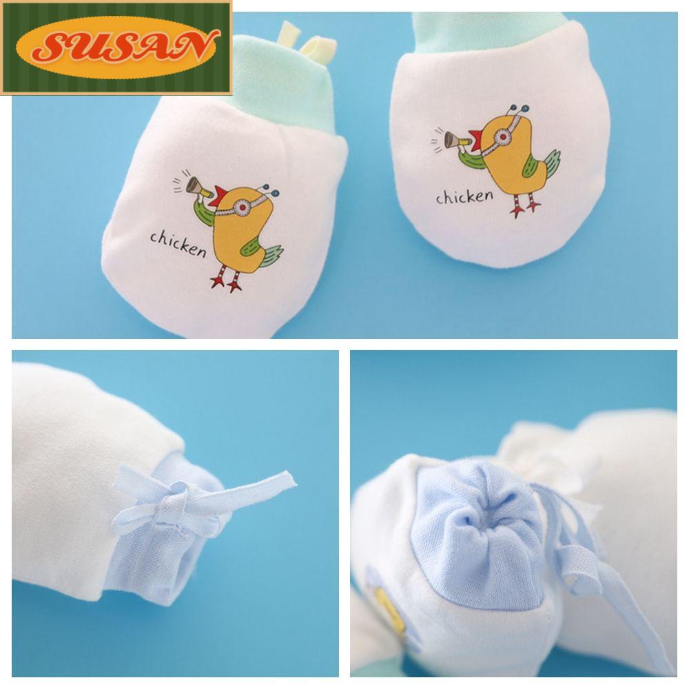 SUSANS Găng Tay Cotton Kiểu Hoạt Hình Xinh Xắn Chống Trầy Xước Cho Bé Sơ Sinh