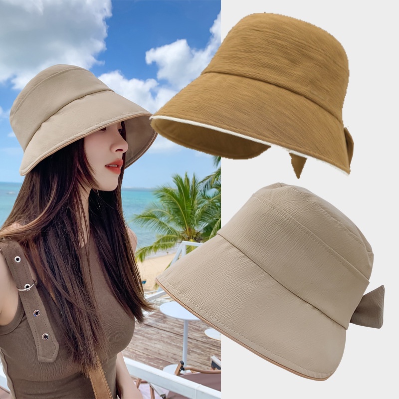 Mũ Tai Bèo Rộng Vành Chống Tia UV Chất Liệu Cotton Thoáng Khí Thời Trang Đi Biển Mùa Hè Cho Nữ