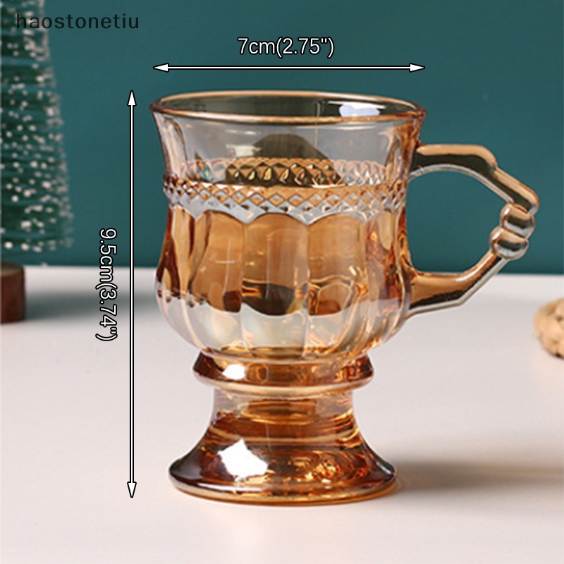 Cốc Thủy Tinh Trong Suốt Dập Nổi Họa Tiết Cổ Điển Dùng Uống Bia / Rượu / Nước Uống