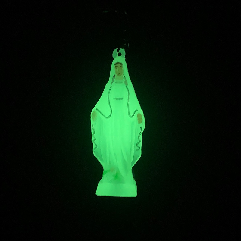 Móc Khóa Phát Sáng Xanh Dương Hình Đức Mẹ Mary Độc Đáo