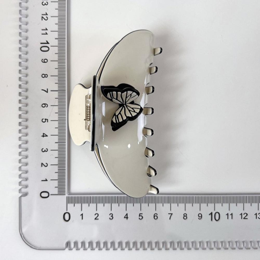 Kẹp Tóc Bướm Ba Chiều Màu Kem Nhẹ Thời Trang Sang Trọng Thiết Kế Niche Ngọt Ngào