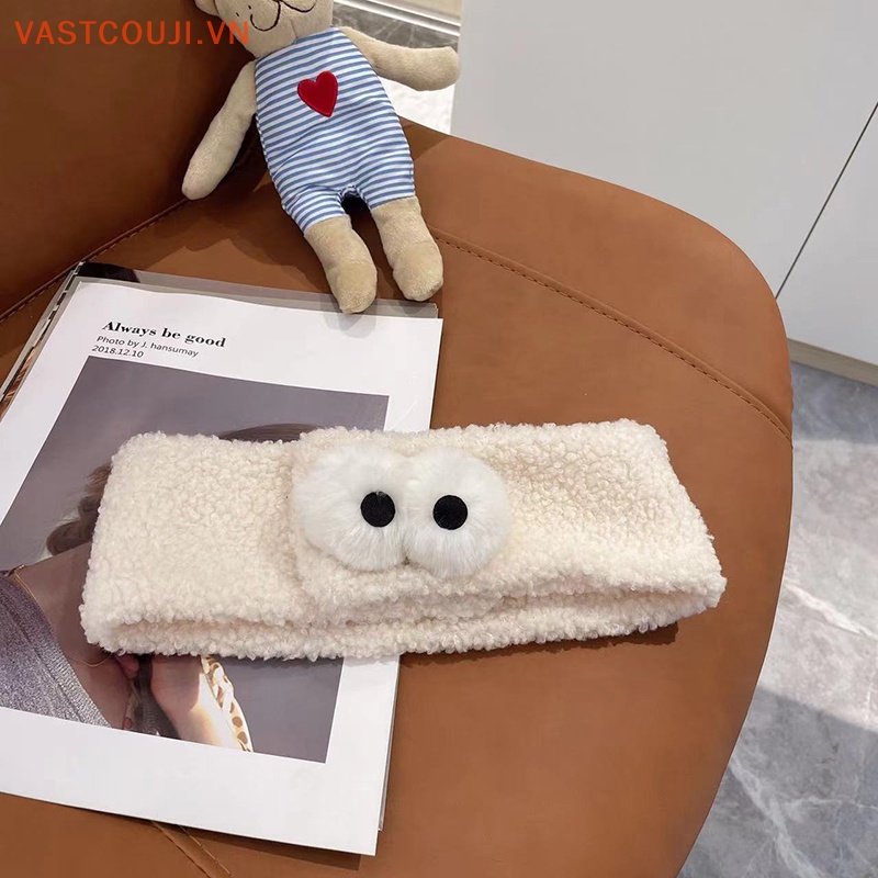 Băng Đô Cài Tóc Mềm Mại Co Giãn Họa Tiết Đôi Mắt To Vui Nhộn Cho Spa / Trang Điểm