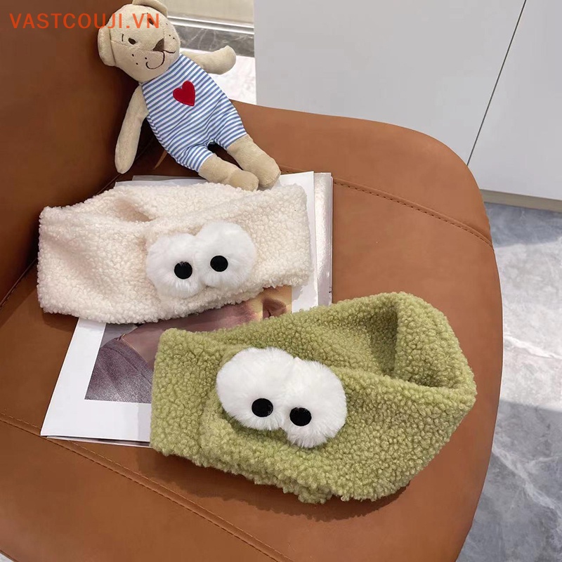 Băng Đô Cài Tóc Mềm Mại Co Giãn Họa Tiết Đôi Mắt To Vui Nhộn Cho Spa / Trang Điểm