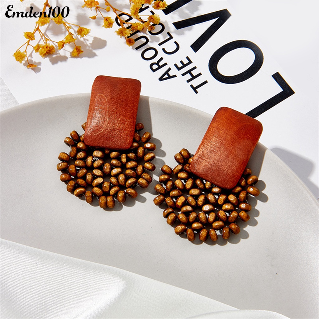 1 Đôi Bông Tai Tròn Rỗng Đính Hạt Thời Trang Nữ Tính