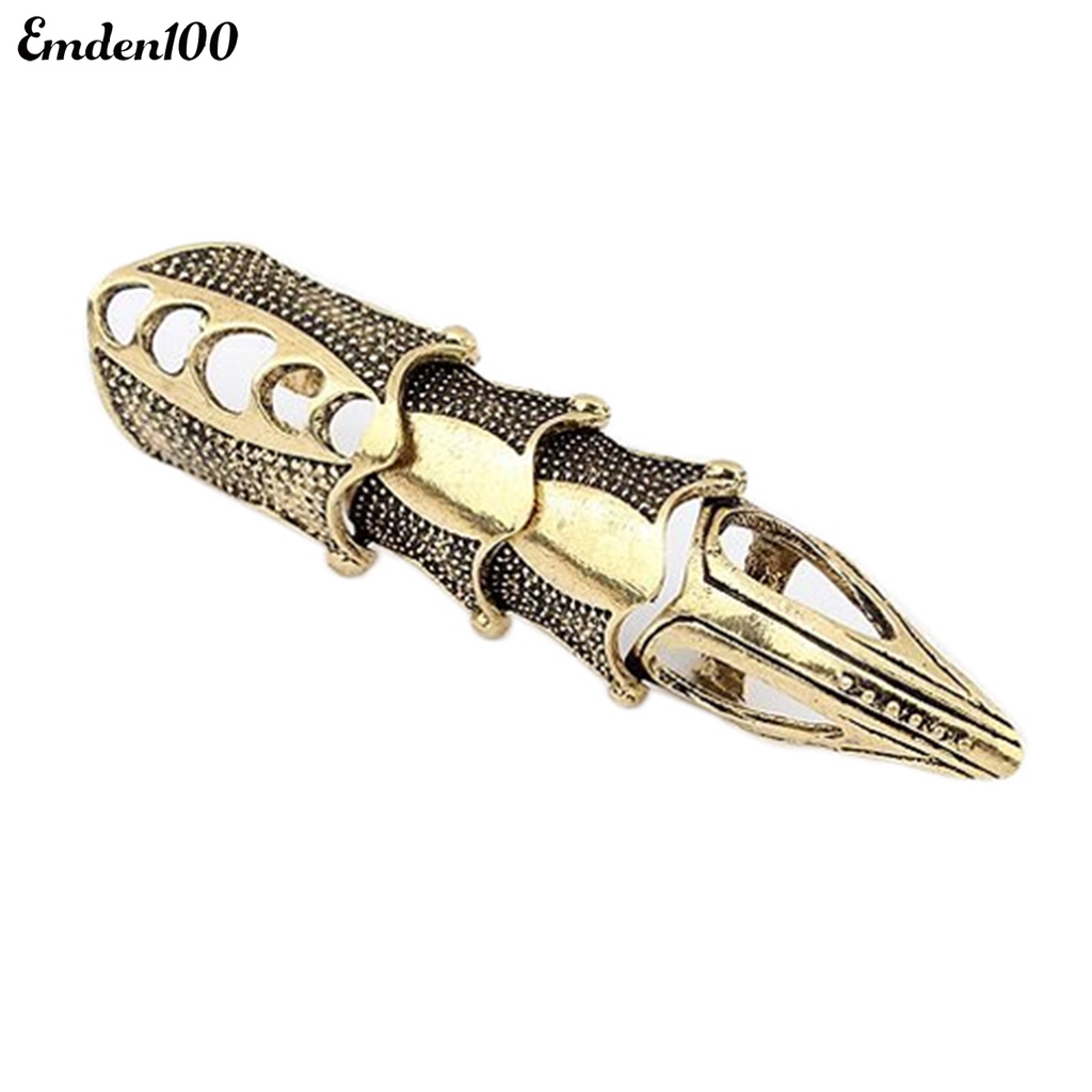 [EMDEN] Nhẫn Đeo Khớp Ngón Tay Bản To Có Thể Điều Chỉnh Phong Cách Punk Gothic Cho Cospaly