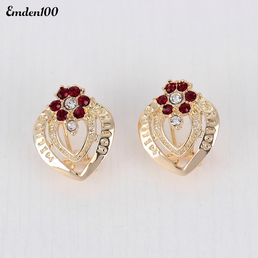 Bộ Trang Sức Họa Tiết Hoa Đính Đá Nhân Tạo Thời Trang Dành Cho Nữ