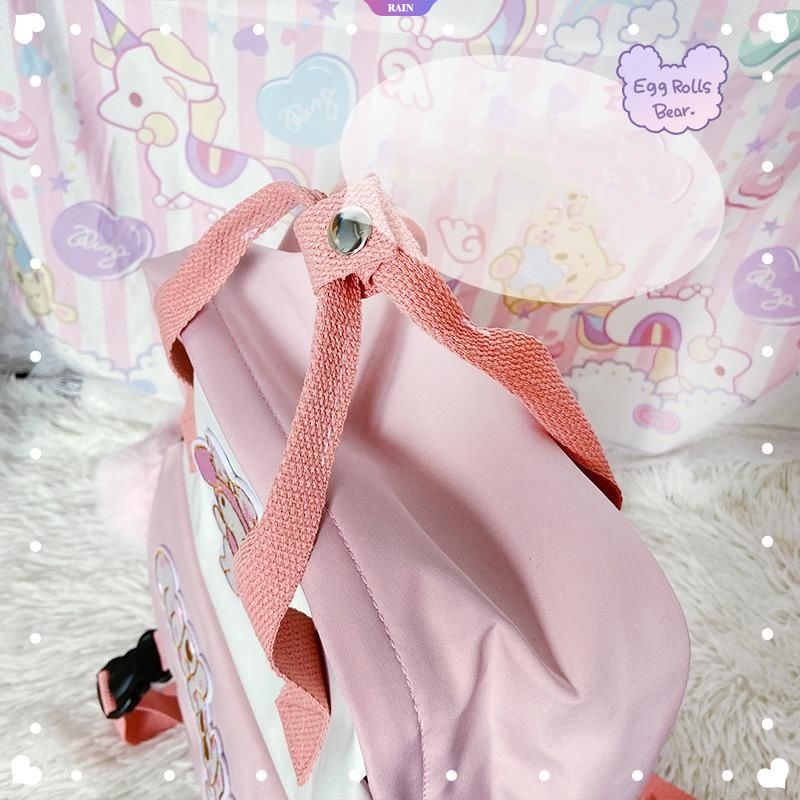 Ba Lô Nylon Sức Chứa Lớn Thêu Họa Tiết Hoạt Hình Sanrio Cinnamoroll My Melody Kuromi Dễ Thương Phong Cách Nhật Bản Cho Nữ [RAIN]