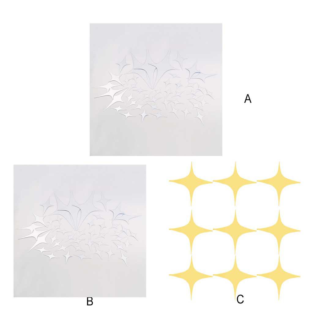 Bộ 43 Miếng Dán Tường Tráng Gương Họa Tiết Ngôi Sao 3D DIY