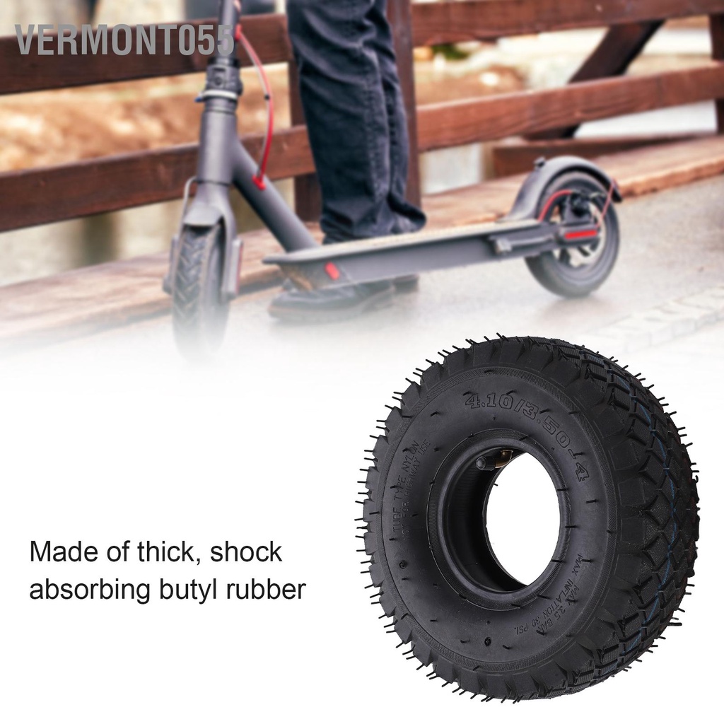 Vermont055 Bộ săm lốp xe Scooter 4.10/3.50‑4 ngoài dày có van uốn cho điện