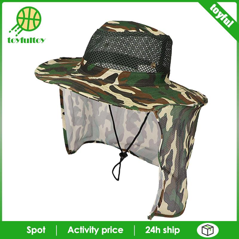 Mũ Rộng Vành Chống Nắng / Gió Có Tấm Che Cổ Dùng Leo Núi / Câu Cá Tiện Dụng Cho Nam