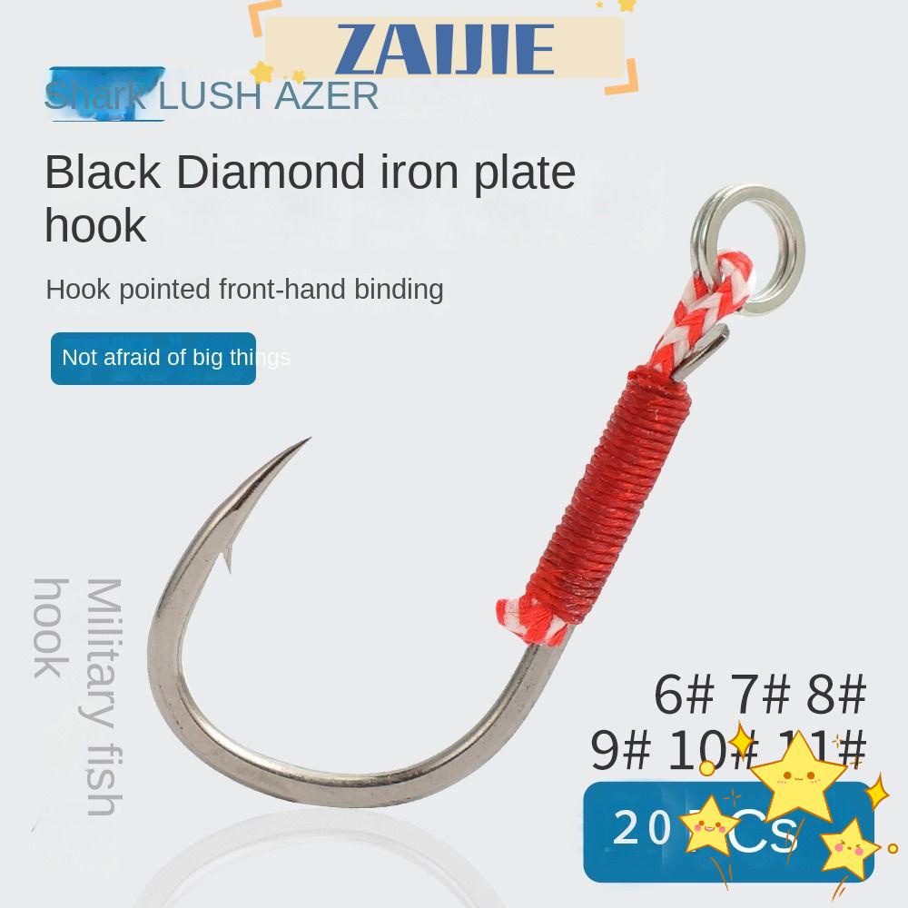 ZAIJIE24 Bộ 20 Móc Câu Cá Bằng Kim Loại 2023 6 # - 11 # Kèm Dây Câu Chuyên Dụng