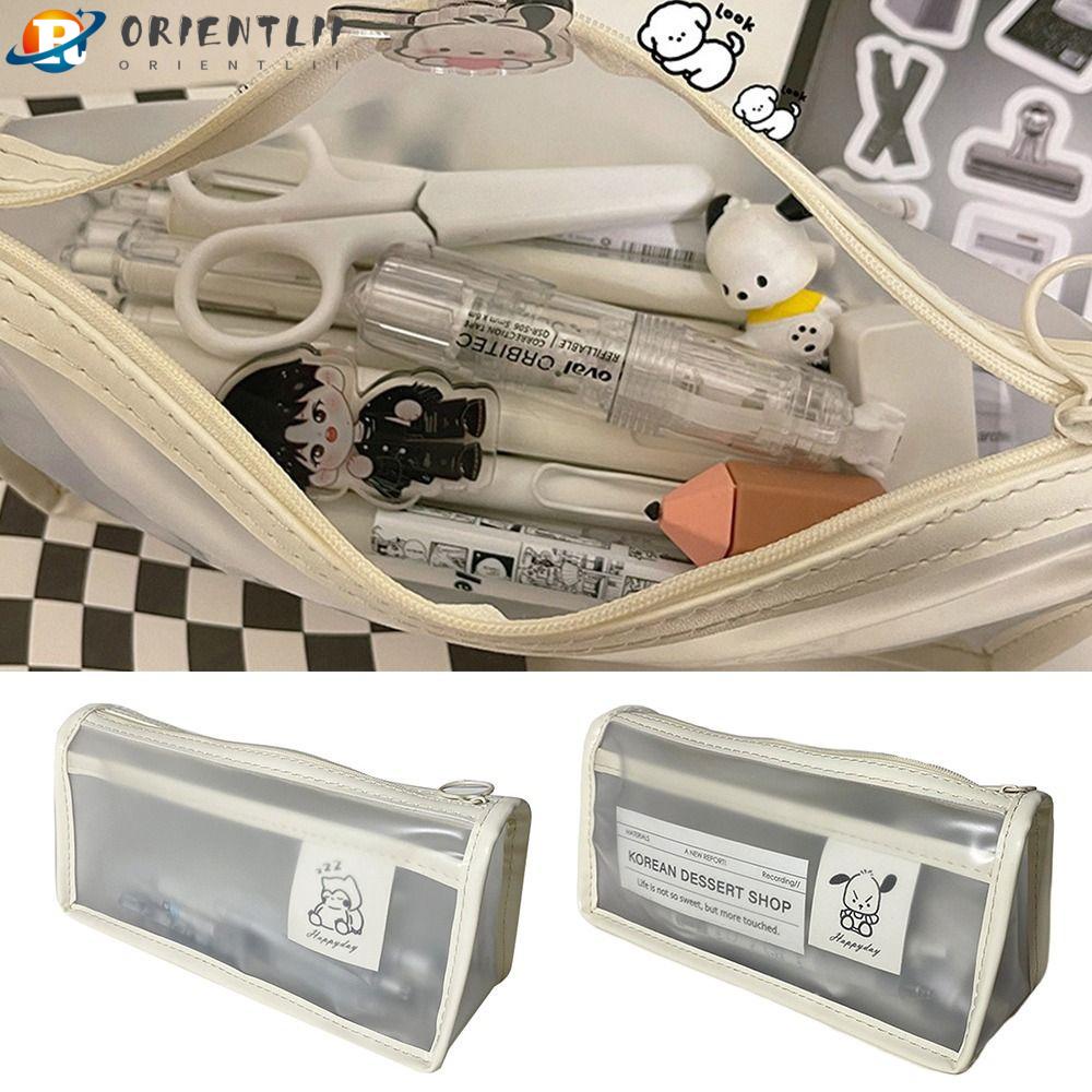 ORIENTLII Túi Đựng Bút / Đồ Dùng Cỡ Lớn Họa Tiết Pokemon Có Khóa Kéo Chất Lượng Cao Cho Học Sinh