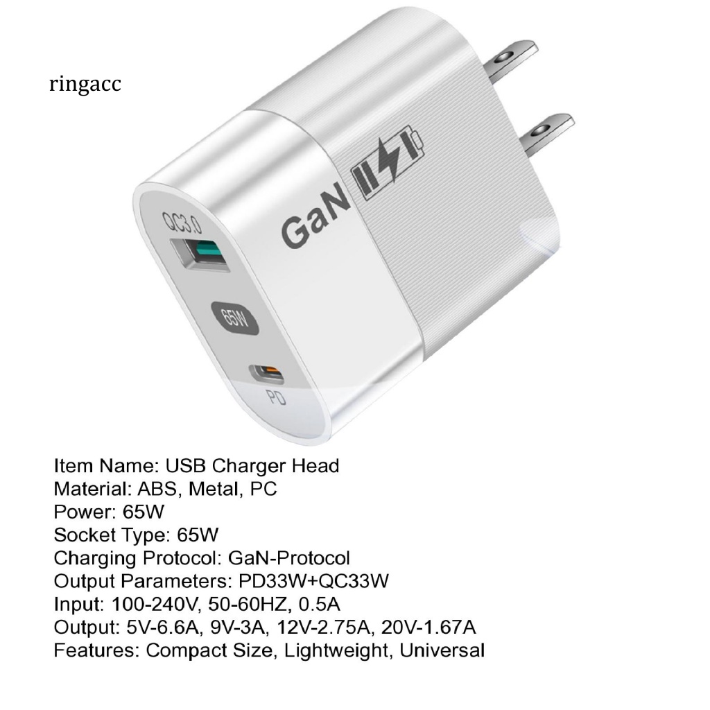 Đầu Sạc 65W Chuyên Dụng Cho Điện Thoại / Laptop