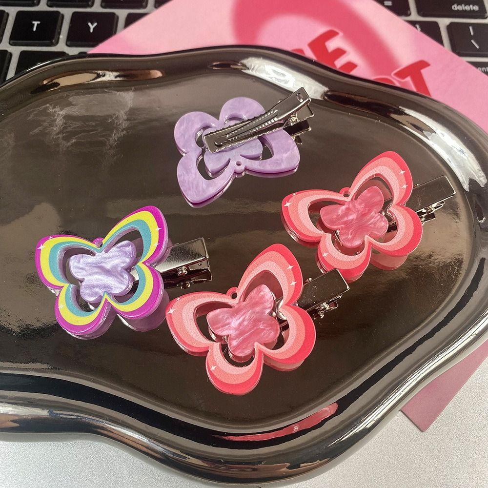 MIQUEL Set 2 Kẹp Bướm Bb Y2k Phong Cách Ins Thanh Lịch Nhiều Màu Sắc Dành Cho Tiệc Tùng