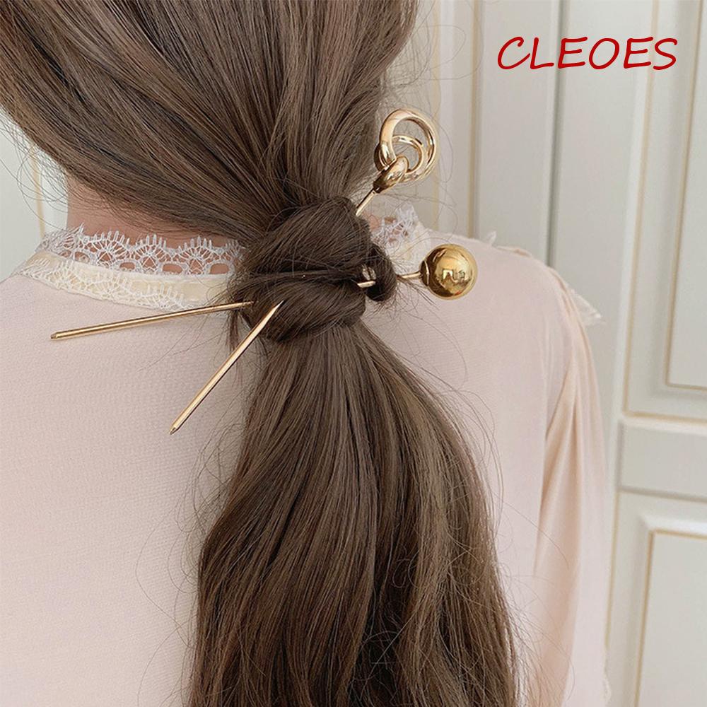 CLEOES Trâm Cài Tóc Tròn Bằng Kim Loại Nhiều Màu Sắc Phong Cách Hanfu