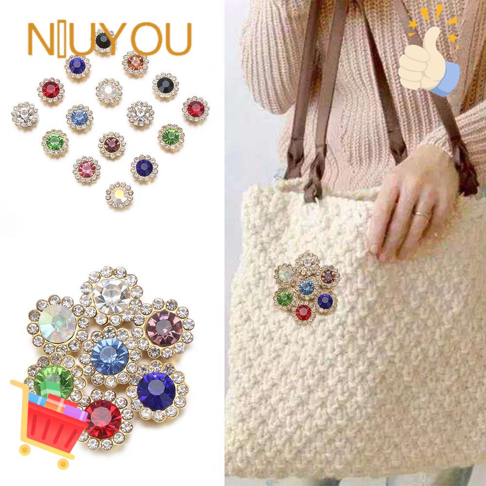 NIUYOU Bộ 10 Viên Đá Thủy Tinh Lấp Lánh Tự Làm Phụ Kiện Mũ