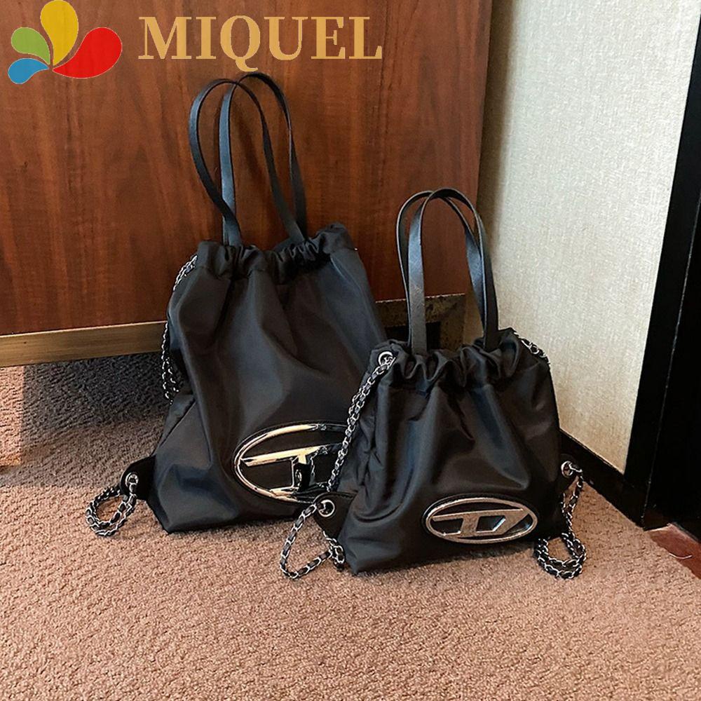 MIQUEL Ba Lô Da Pu Sức Chứa Lớn Có Dây Rút Kiểu Dáng Đơn Giản