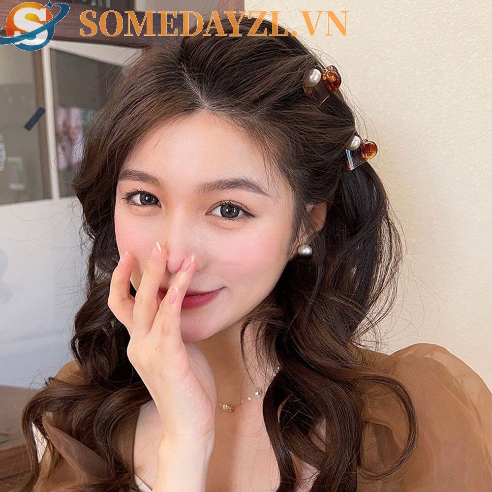 SOMEDAYZL Kẹp Tóc Đuôi Ngựa Hình Trái Tim Dễ Thương Phong Cách Hàn Quốc