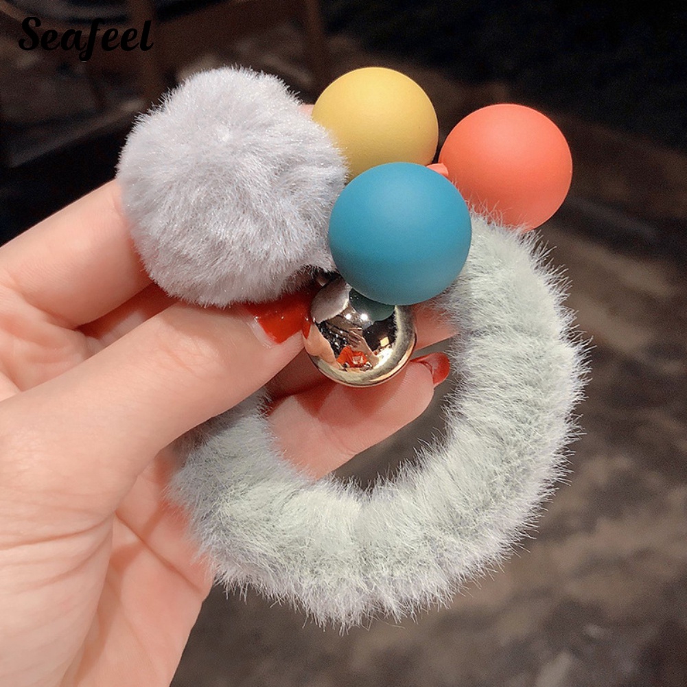 Dây Buộc Tóc Dạng Xoắn Ốc Co Giãn Màu Sắc Gradient Cho Nữ