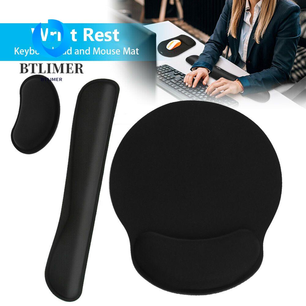 BTLIMER Miếng Lót Chuột Hỗ Trợ Cổ Tay Màu Đen Cho PC Laptop