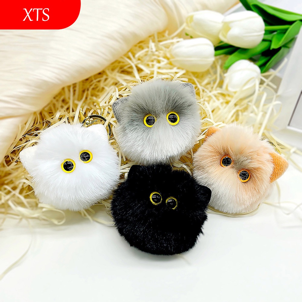 Móc Khóa Hình Mèo Bông Nhiều Màu Dễ Thương