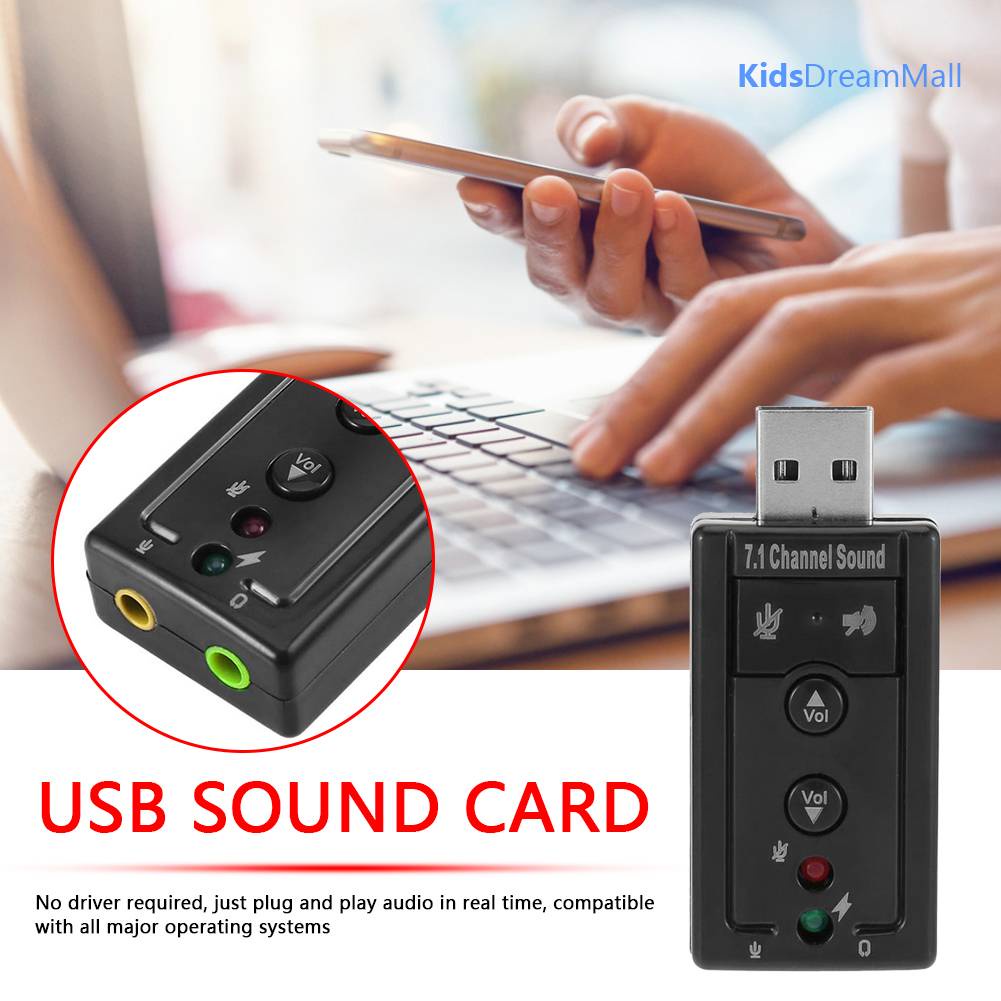 Thẻ Âm Thanh USB 7.1 Jack 3.5mm Cho Máy Tính
