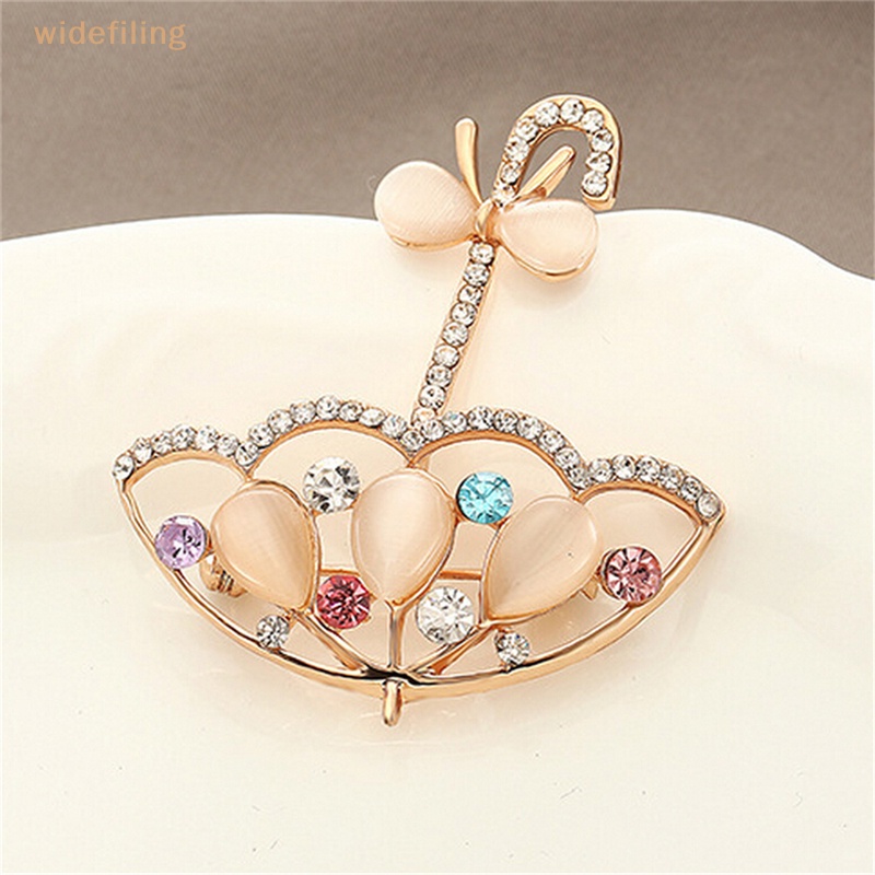 Ghim Cài Áo Hình Cây Dù Đính Đá Opal Dễ Thương