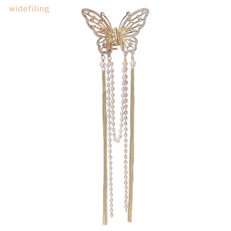 Kẹp Tóc Càng Cua Đính Ngọc Trai Dáng Dài Phong Cách Vintage Thời Trang Cho Nữ