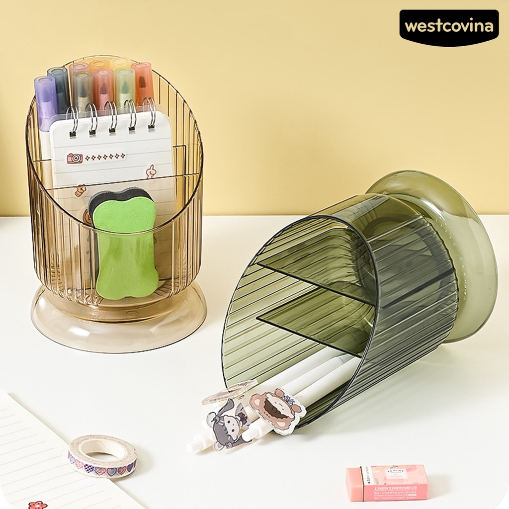 [WSTN]✎Hộp Đựng Bút Bằng Acrylic Trong Suốt Sức Chứa Lớn Tiện Dụng Cho Trường Học / Văn Phòng