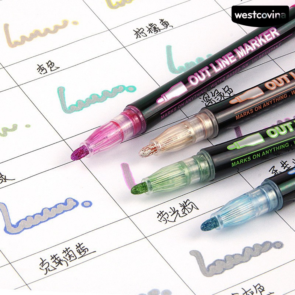 [WSTN]✎Set 12 Bút Lông Màu Ánh Kim Lấp Lánh