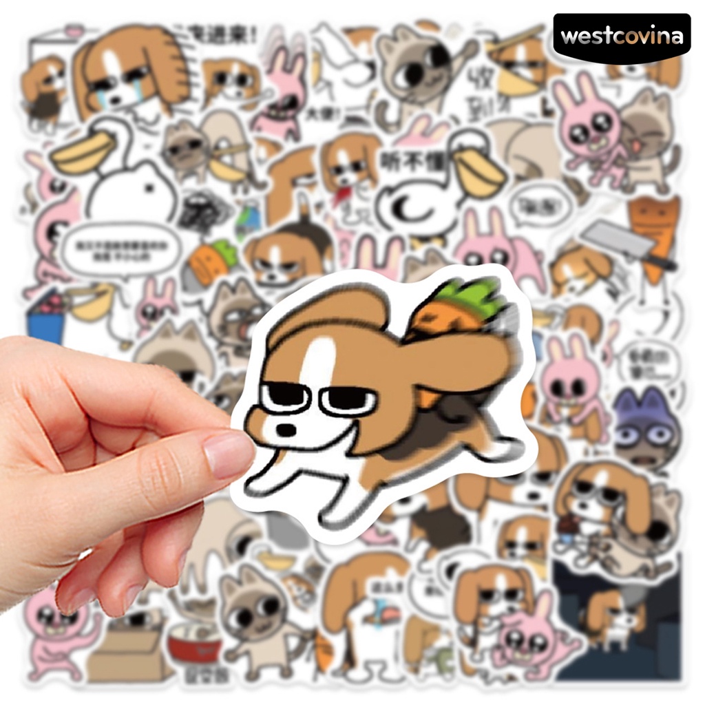 [WSTN]✎Bộ 73 Miếng Dán Hình Động Vật Hoạt Hình Bằng PVC Chống Nước Có Thể Tháo Gỡ Cho Điện Thoại