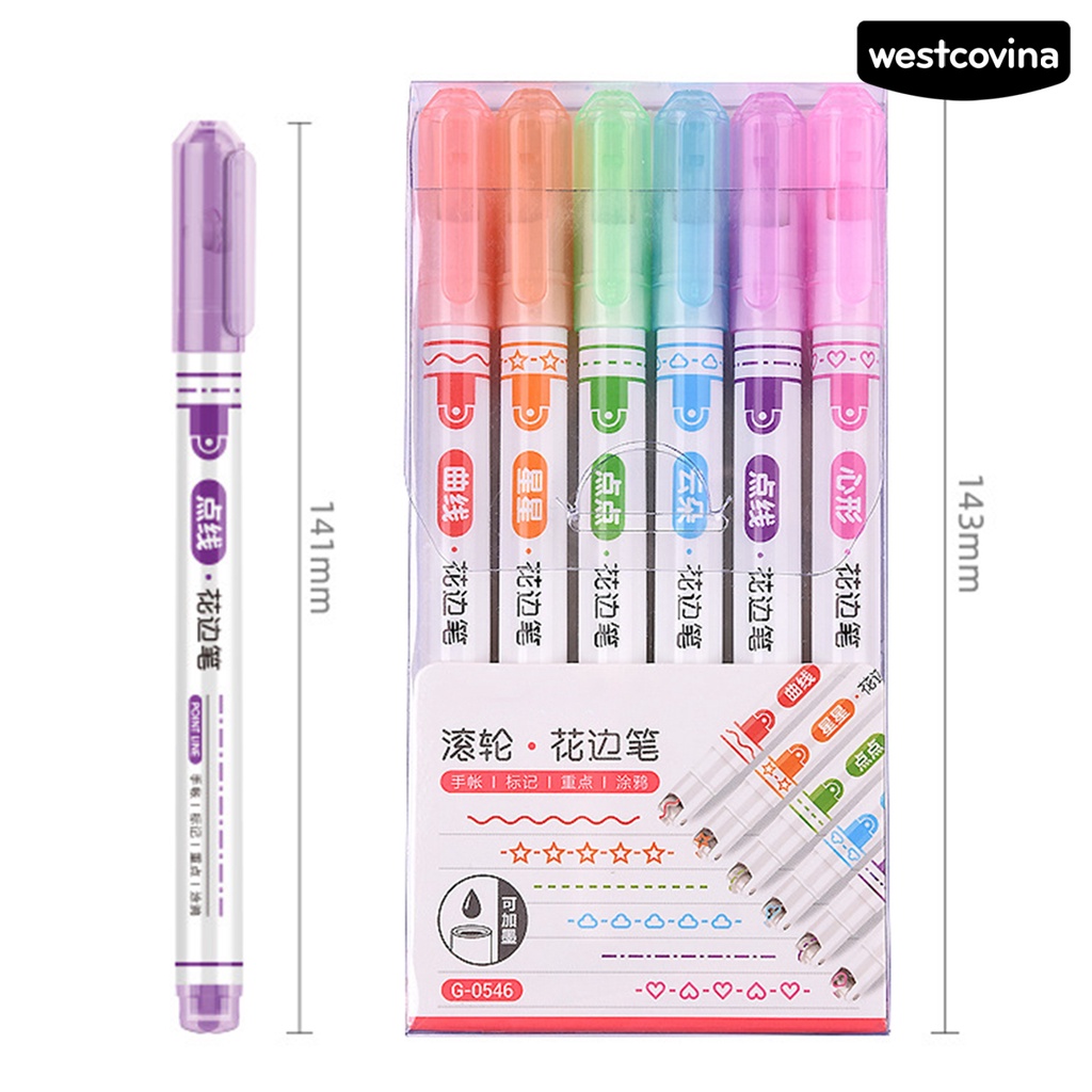 [WSTN]✎Set 6 Bút Kẻ Mắt Nhanh Khô Nhiều Màu Sắc