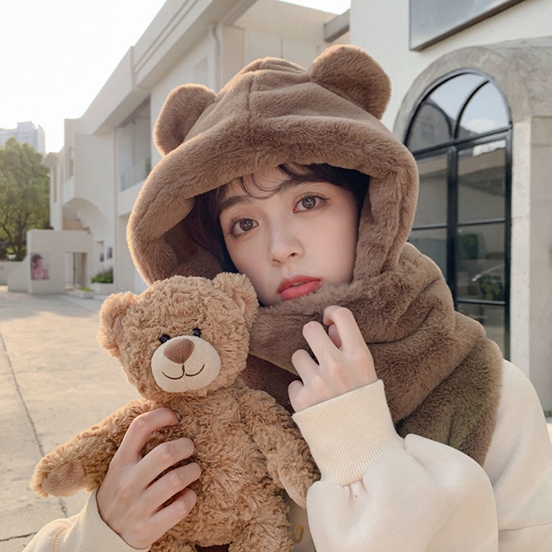 Ygt [Hàng Có Sẵn] Set Mũ Beanie Và Khăn Choàng Cổ Lông Xù Giữ Ấm Mùa Đông Phong Cách Jennie Mới Lạ Thời Trang Thường Ngày Cho