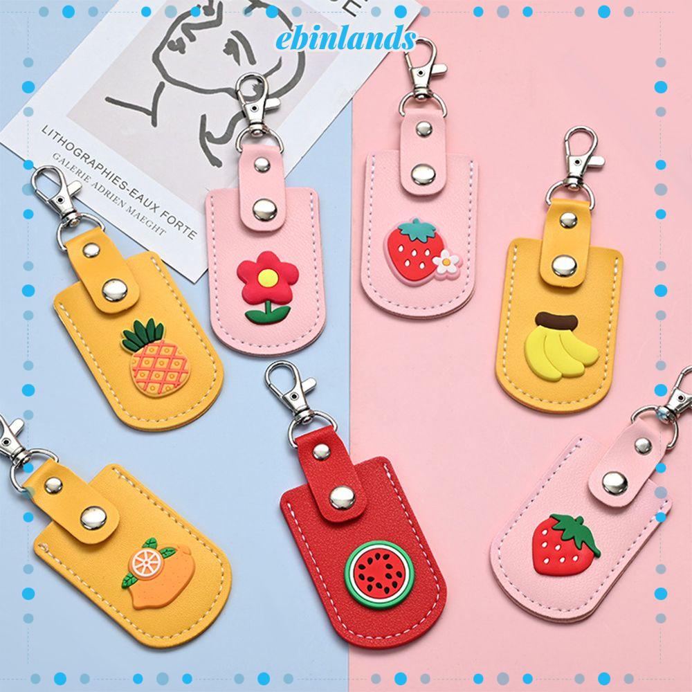 EBINLANDS Bao Da PU Đựng Thẻ Kèm Móc Khóa Thời Trang Giá Đỡ