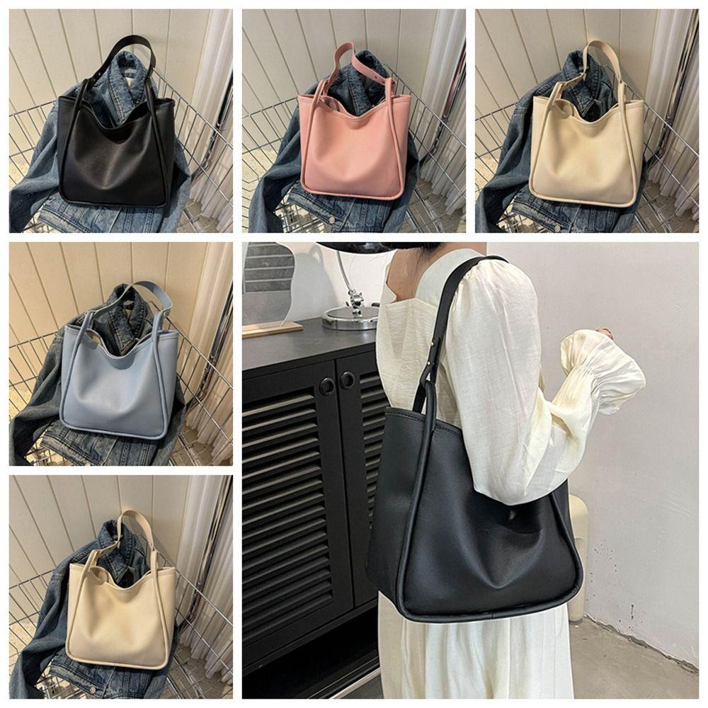 LOMBARD Túi Xách Da PU Cỡ Lớn Mềm Mại Phong Cách Hàn Quốc Cho Nữ