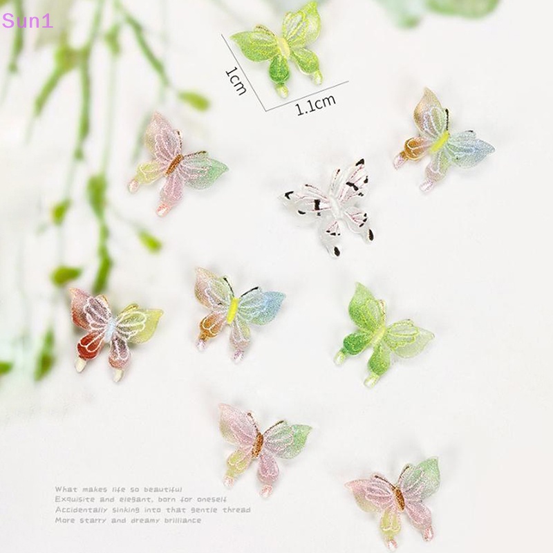 Set 20 Phụ Kiện Trang Trí Móng Tay Hình Bướm 3D DIY Độc Đáo