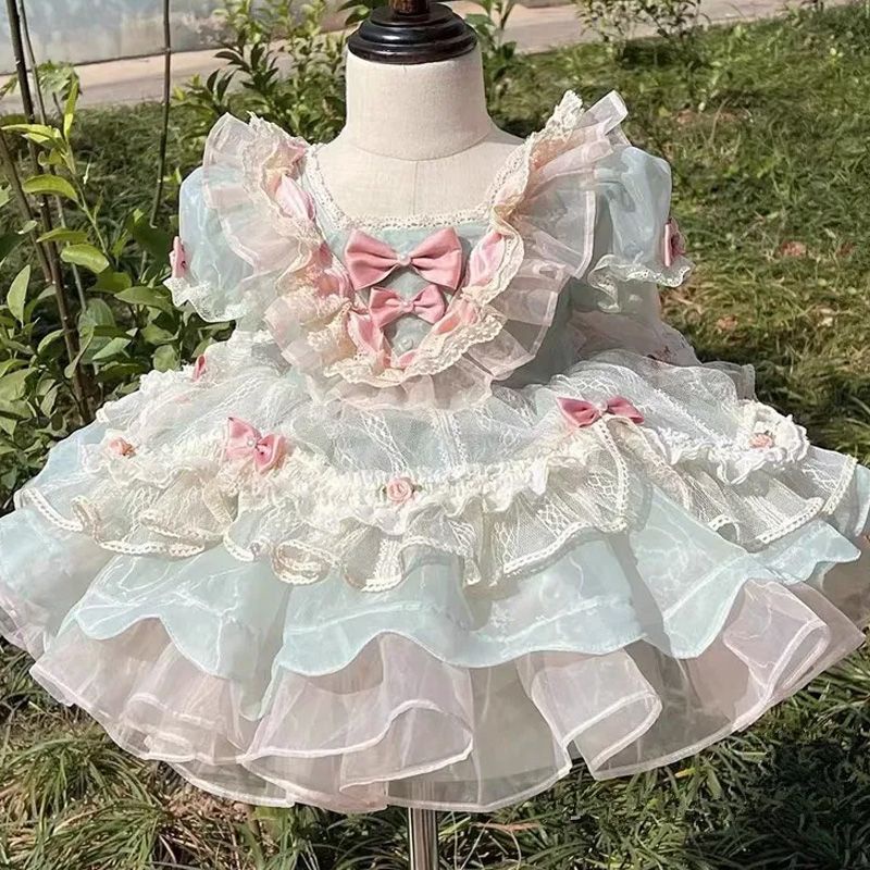 Đầm Công Chúa Lolita Phối Ren Phong Cách Phương Tây Cao Cấp Cho Bé Gái