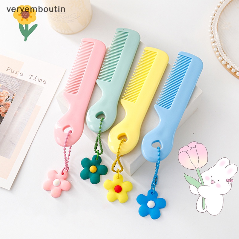 Lược Chải Tóc Mini Nhiều Màu Hình Hoa / Động Vật Hoạt Hình Dễ Thương Kích Thước Nhỏ Gọn Cho Bé Gái Mang Đi Du Lịch