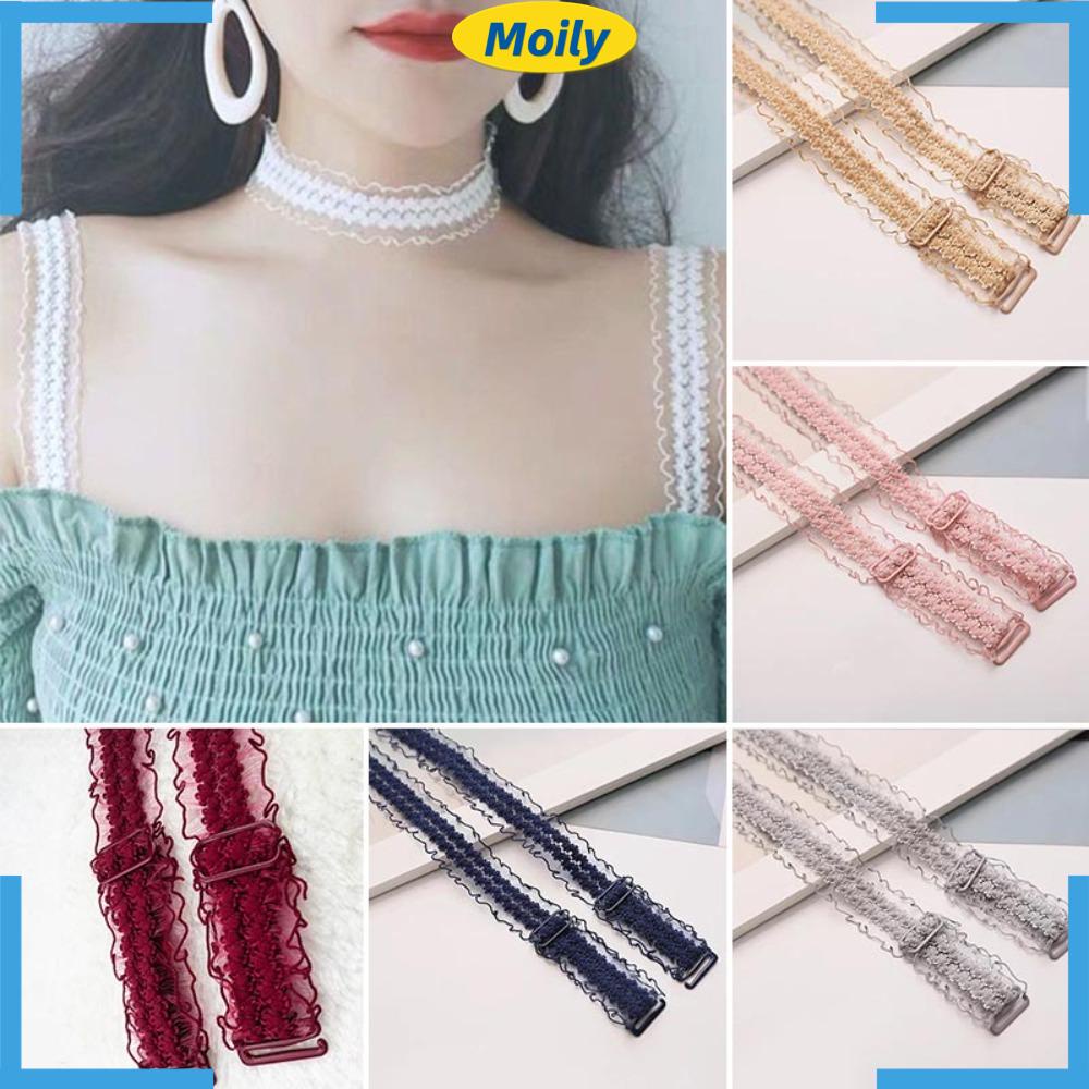 MOILYVN Set 2 Cặp Dây Áo Ngực Không Trơn Họa Tiết Hoa Dành Cho Nữ