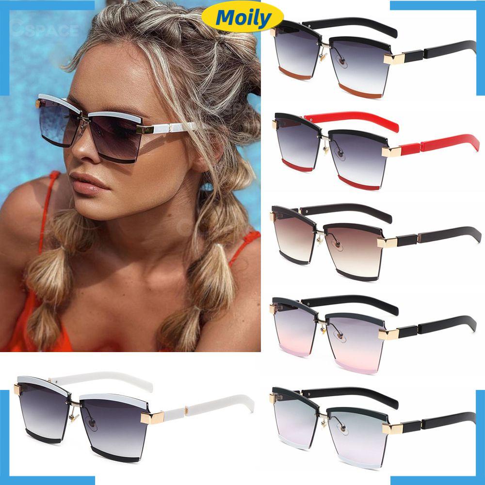 MOILYVN Kính Râm Oversize Không Gọng Chống Tia UV400 Thời Trang