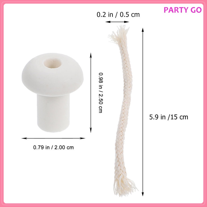 Chuôi Bóng Đèn Dầu Bằng Sứ &amp; Cotton Có Giá Đỡ Thủy Tinh