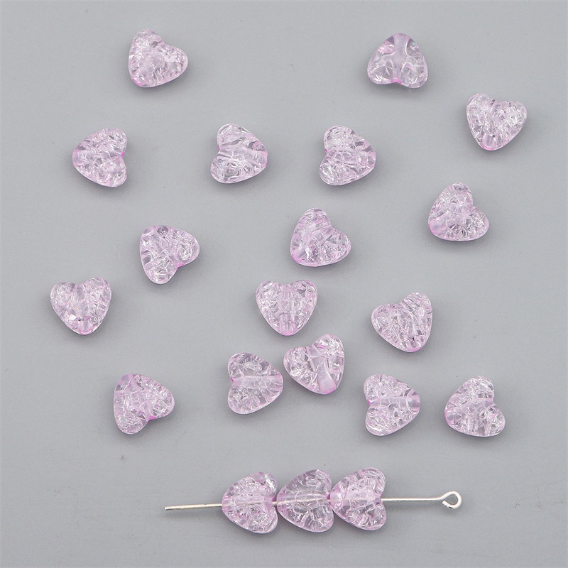 Túi 70 Hạt Xâu Chuỗi Làm Trang Sức Hình Trái Tim 10X9Mm