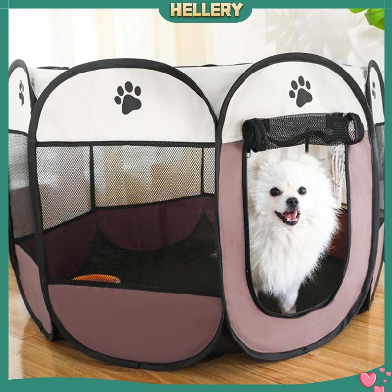 Lều Hình Bát Giác Trọng Lượng Nhẹ Gắn Cửa Có Thể Gấp Gọn Cho Thú Cưng Chó Mèo Thỏ