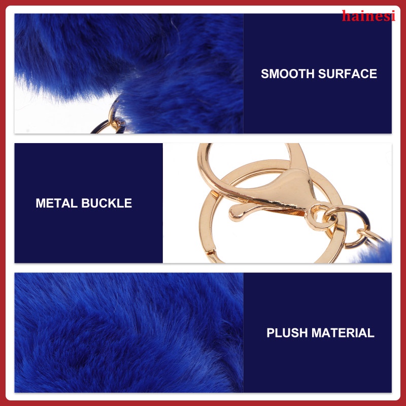 Móc Khóa Hình Trái Tim Bằng Lông Xù Trang Trí Ví / Xe Hơi