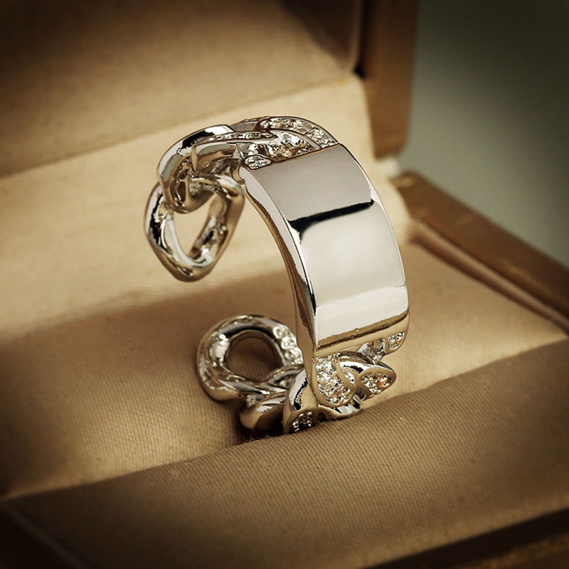 Ygt Nhẫn Dây Xích Bằng Thép Không Gỉ Có Thể Điều Chỉnh Phong Cách Punk Đường Phố Cho Nam Và Nữ